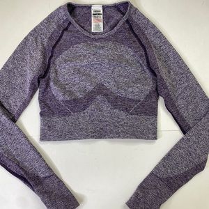 Gymshark Seamless Flex Purple Long Sleeve Crop Top Size Medium
